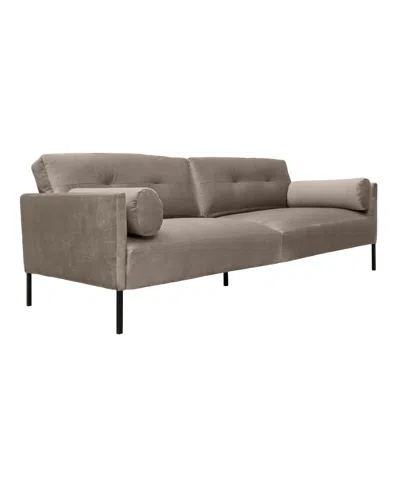 Armen Living Michalina 84" Velvet With Metal Legs Sofa In Fossil Gray,black