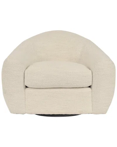 Armen Living Molly Upholstered Swivel Accent Chair In Neutral