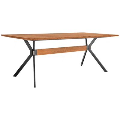 Armen Living Nevada 78.74 In. Dining Table With Rustic Oak Wood In Balsamico In Brown