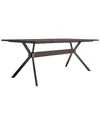 Armen Living Nevada Rustic Oak Wood Trestle Base Dining Table In Brown