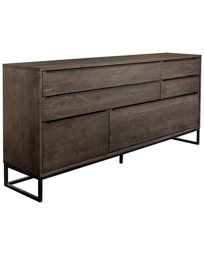 Armen Living Nevada Rustic Oak Wood Sideboard In Smoke