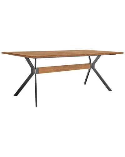 Armen Living Nevada Rustic Oak Wood Trestle Base Dining Table