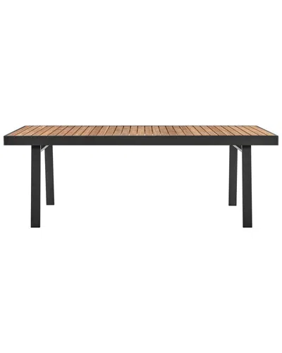 Armen Living Nofi Outdoor Patio Dining Table In Charcoal