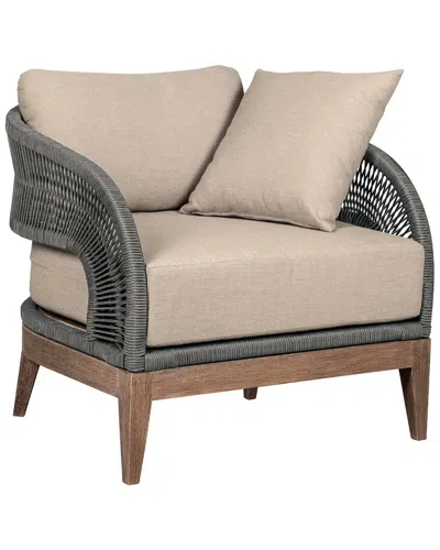 Armen Living Orbit Outdoor Patio Chair In Brown