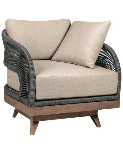 Armen Living Orbit Swivel Outdoor Patio Chair In Gray