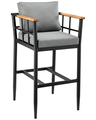 Armen Living Orlando Outdoor Patio Bar Stool In Black