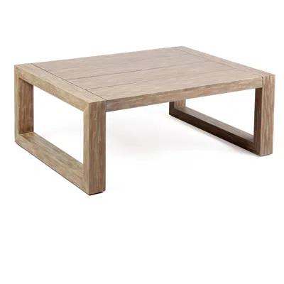 Armen Living Paradise Outdoor Light Eucalyptus Wood Coffee Table In Brown