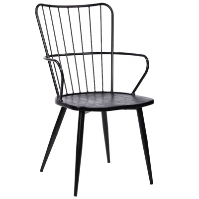 Armen Living Parisa High Back Steel Framed Side Chair In Black