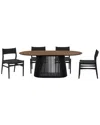 Armen Living Pasadena Erie 5pc Oval Dining Set In Black
