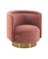 Armen Living Peony 31" Fabric Brushed Legs With Upholstered Sofa Accent Chair In Blush