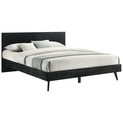 Armen Living Petra King Platform Bed Frame In Wood And Black Finish