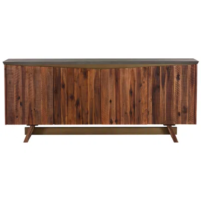 Armen Living Picadilly Sideboard Buffet With 4 Doors In Acacia Wood And Concrete
