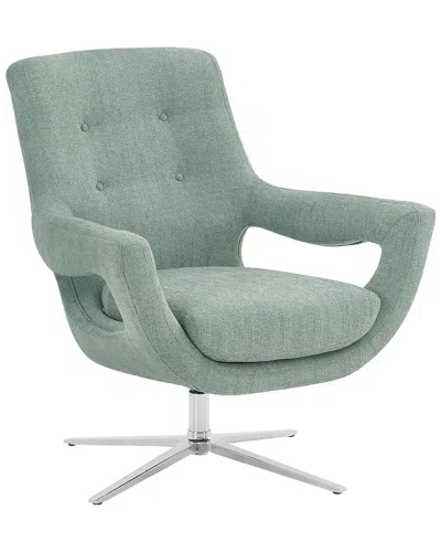 Armen Living Quinn Contemporary Adjustable Swivel Accent Chair In Blue