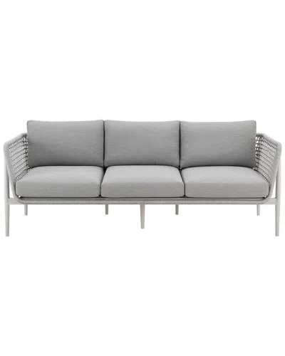 Armen Living Rhodes Outdoor Patio Sofa In Grey