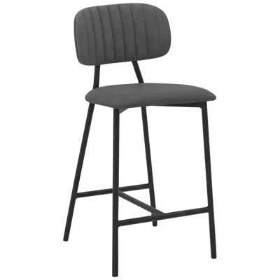 Armen Living Rococo 26in Metal Counter Height Bar Stool In Gray