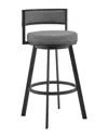 Armen Living Roman 26in Metal Swivel Bar Stool In Gray