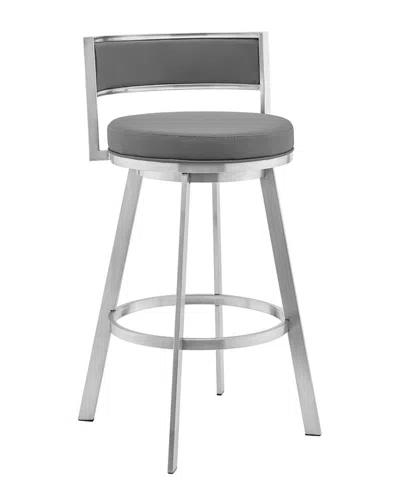 Armen Living Roman 26in Swivel Bar Stool In Gray