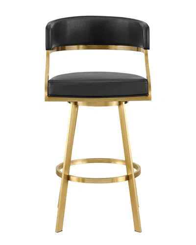 Armen Living Saturn 26in Swivel Counter Stool In Black