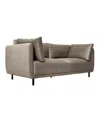 Armen Living Serenity 79" Velvet With Metal Legs Sofa In Fossil Gray,black
