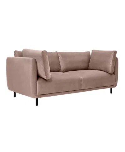 Armen Living Serenity 79" Velvet With Metal Legs Sofa In Mauve,black