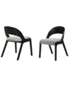 Armen Living Set Of 2 Polly Mid-century Upholstered Dining Chairs In Gray