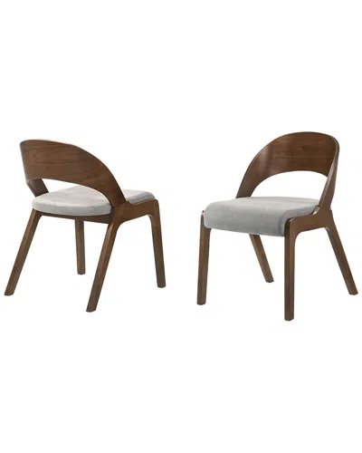 Armen Living Set Of 2 Polly Mid-centuryupholstered Dining Chairs In Gray