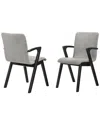 Armen Living Set Of 2 Varde Mid-century Upholstered Dining Chairs In Gray