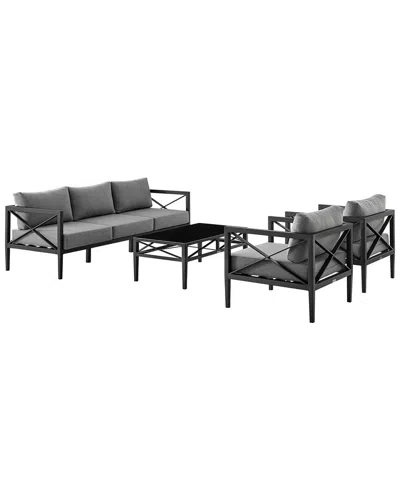 Armen Living Sonoma Outdoor 4pc Set In Grey