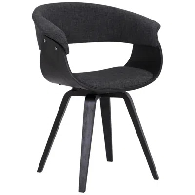 Armen Living Summer Dining Chair In Charcoal Fabric And Black Finish