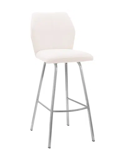 Armen Living Tandy 30in Bar Stool In White