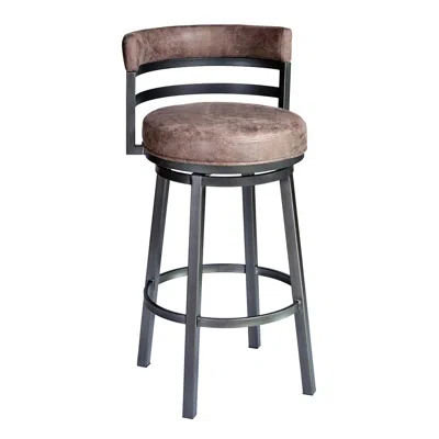 Armen Living Titana 30 In. Barstool In Mineral Finish, Bandero Tobacco Upholstery
