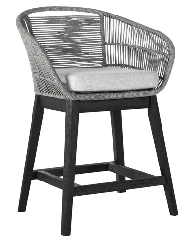 Armen Living Tutti Frutti Indoor Outdoor Counter Height Bar Stool In Grey