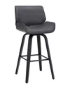Armen Living Tyler 26in Counter Height Swivel Wood Bar Stool In Gray
