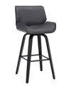 Armen Living Tyler 30in Bar Height Swivel Wood Bar Stool In Gray