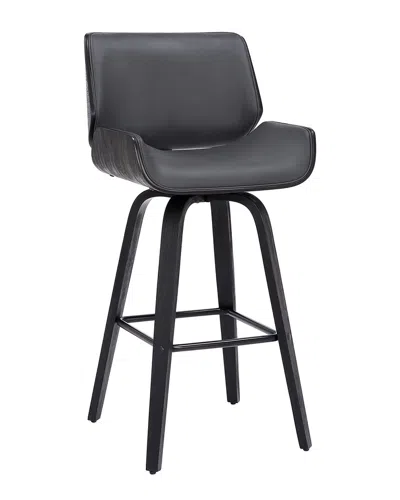 Armen Living Tyler 30in Bar Height Swivel Wood Bar Stool In Gray