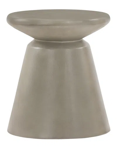 Armen Living Umbre Concrete Indoor Outdoor Accent Stool End Table In Gray