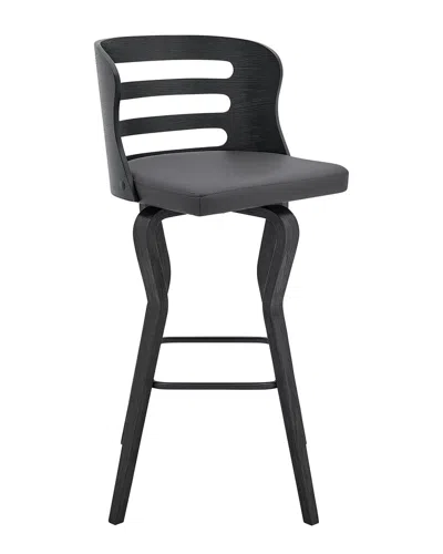 Armen Living Verne 30in Swivel Wood Bar Stool In Gray