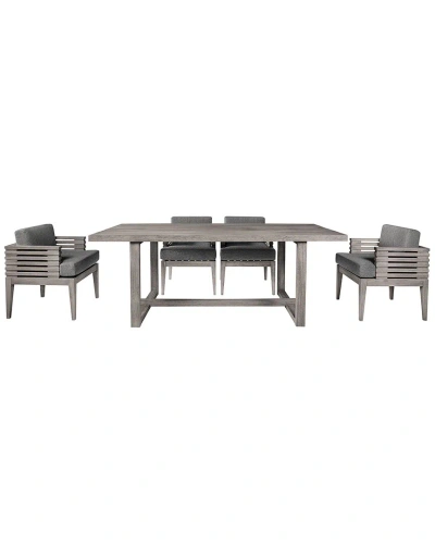 Armen Living Vivid Outdoor Patio 5pc Dining Set In Gray