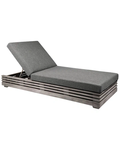 Armen Living Vivid Outdoor Patio Chaise Lounge Chair In Gray