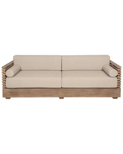 Armen Living Vivid Outdoor Patio Sofa In Neutral