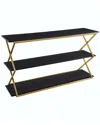 Armen Living Westlake 3-tier Brown Console Table In Brown