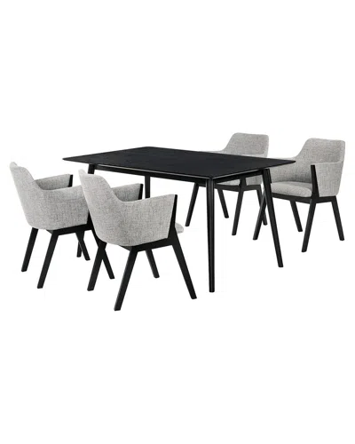 Armen Living Westmont And Renzo 5pc Dining Set In Black