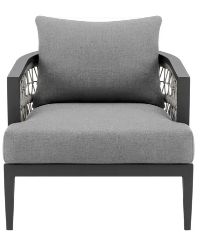 Armen Living Zella Outdoor Patio Armchair In Grey