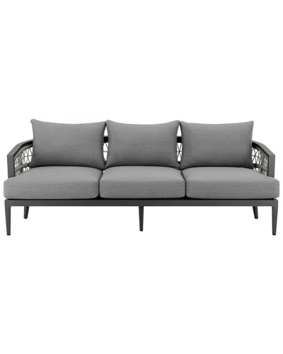 Armen Living Zella Outdoor Patio Sofa In Grey