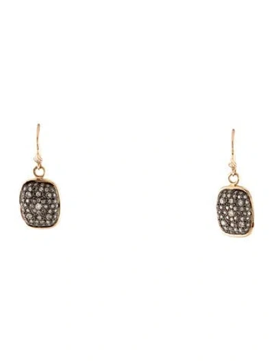 Pre-owned Armenta 14k Diamond Shield Drop Earrings In Multi
