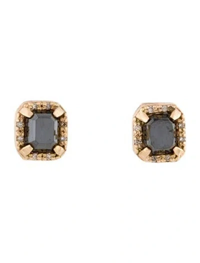 Pre-owned Armenta 14k Hematine & Diamond Stud Earrings In Multi