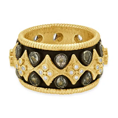 Pre-owned Armenta 18-22k Yellow Gold & Sterling Silver Sapphire And Diamond Ring