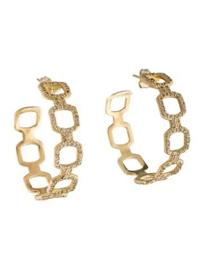 Pre-owned Armenta 18k 1.045ctw Diamond Paperclip Hopp Earrings In Multicolor