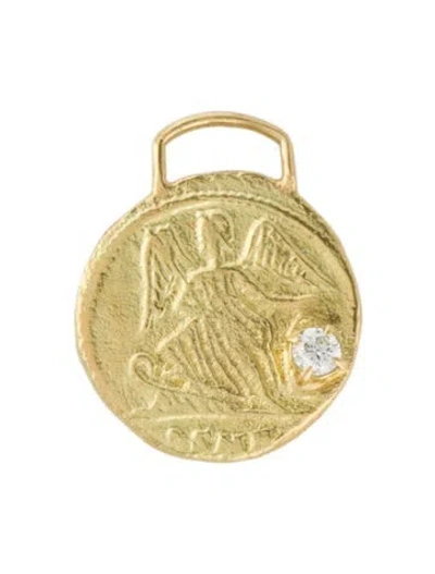 Pre-owned Armenta 18k Diamond Coin Medallion Pendant In Multi