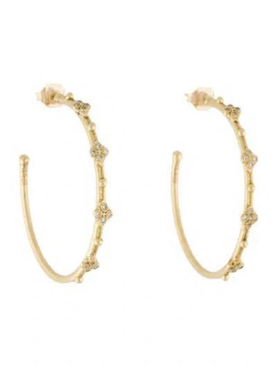 Pre-owned Armenta 18k Diamond Crivelli Granulation Hoop Earrings In Multi